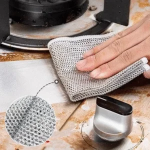 3 Pcs Set Non-stick oil Double-Sided Mesh Steel Wire Dishwashing Cleaning Cloth Scrubber